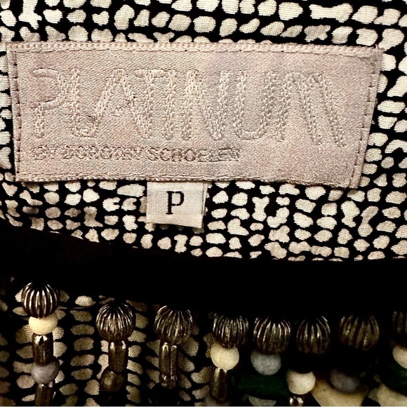 PLATINUM blouse cropped beaded boho vintage 1980s designer - Picture 6 of 10